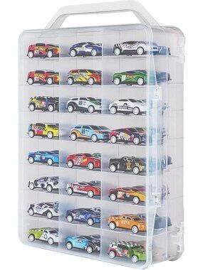 Portable Double-Sided Storage Case for Toy Cars & Model Cars - 48 Compartments